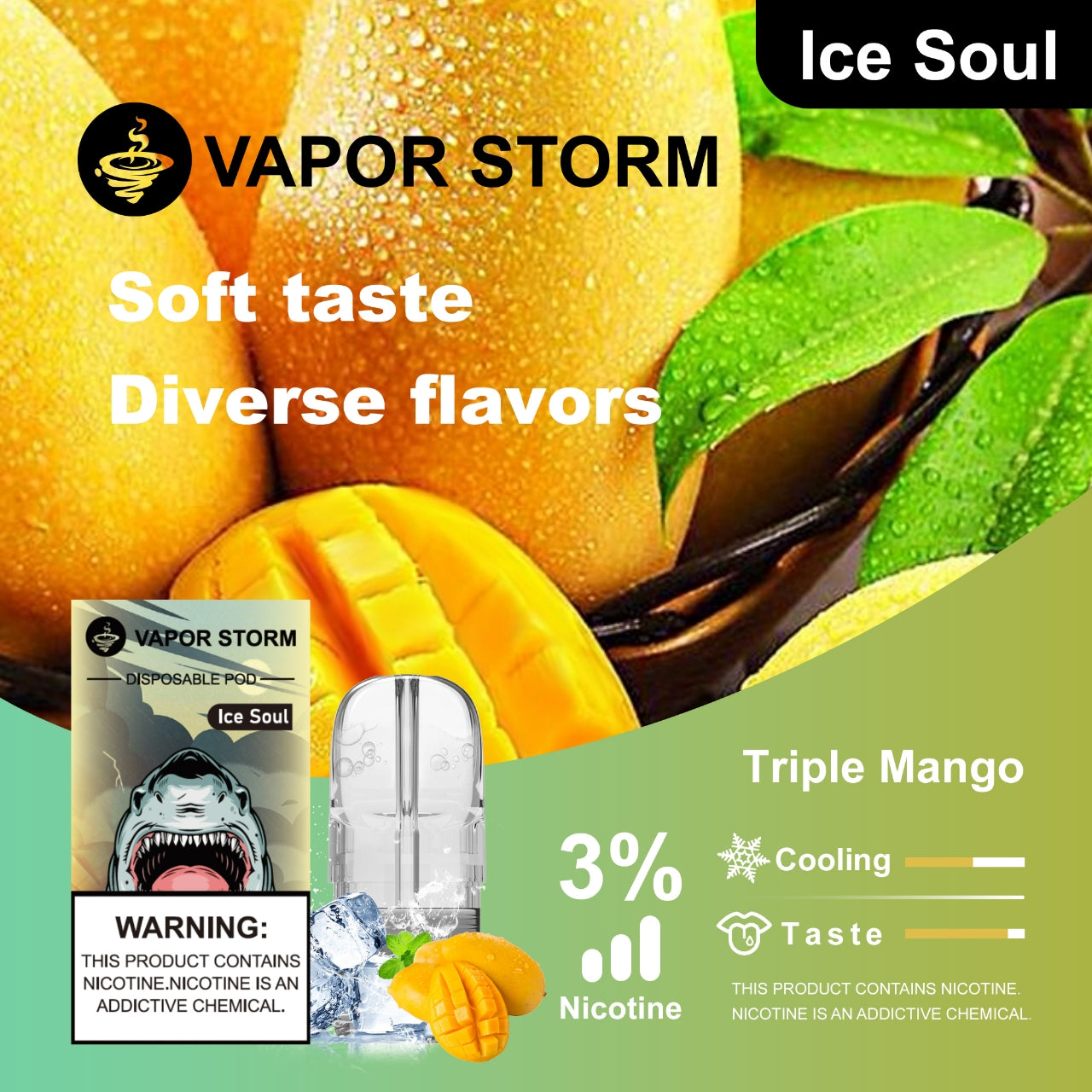 VAPOR STORM 風暴五代電子菸霧化煙彈  通配美人魚/meel/ilia哩啞等五代主機 買六顆贈送主機一隻